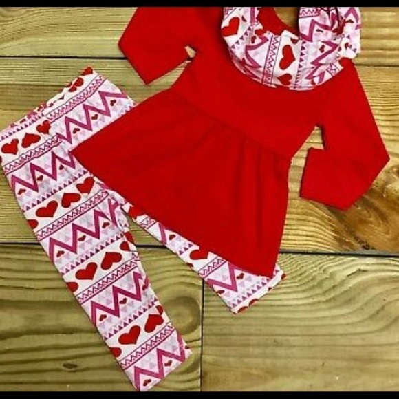 Girls Valentine's Day 3-Piece Outfit Set